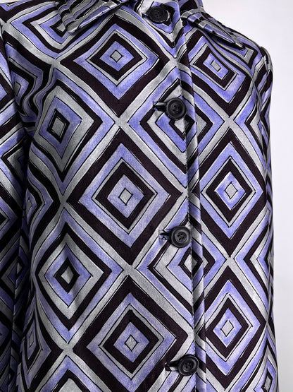 Prada Fall 1996 Diamond Print Coat in Purple