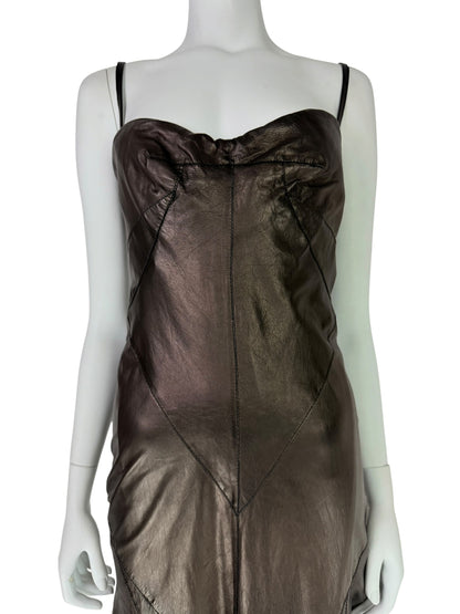 Roberto Cavalli Fall 2003 Leather Midi Dress — Beyoncé Reference