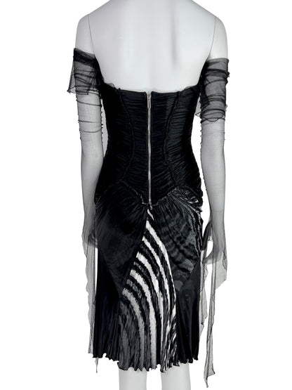 Roberto Cavalli Fall 2003 Black Corseted Dress