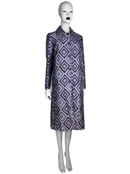 Prada Fall 1996 Diamond Print Coat in Purple