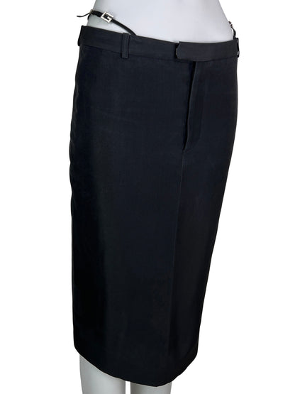 Gucci Spring 1998 Swarovski Logo G-string Silk Pencil Skirt