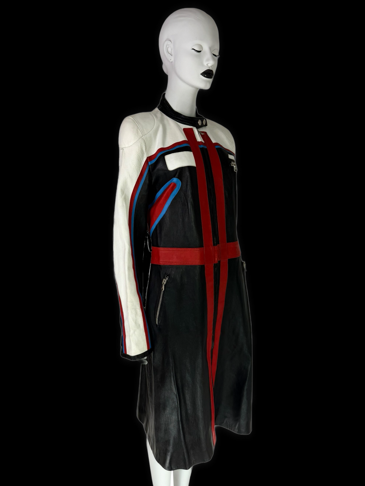 Rare Runway Dolce & Gabbana Spring 2001 Leather Moto Coat