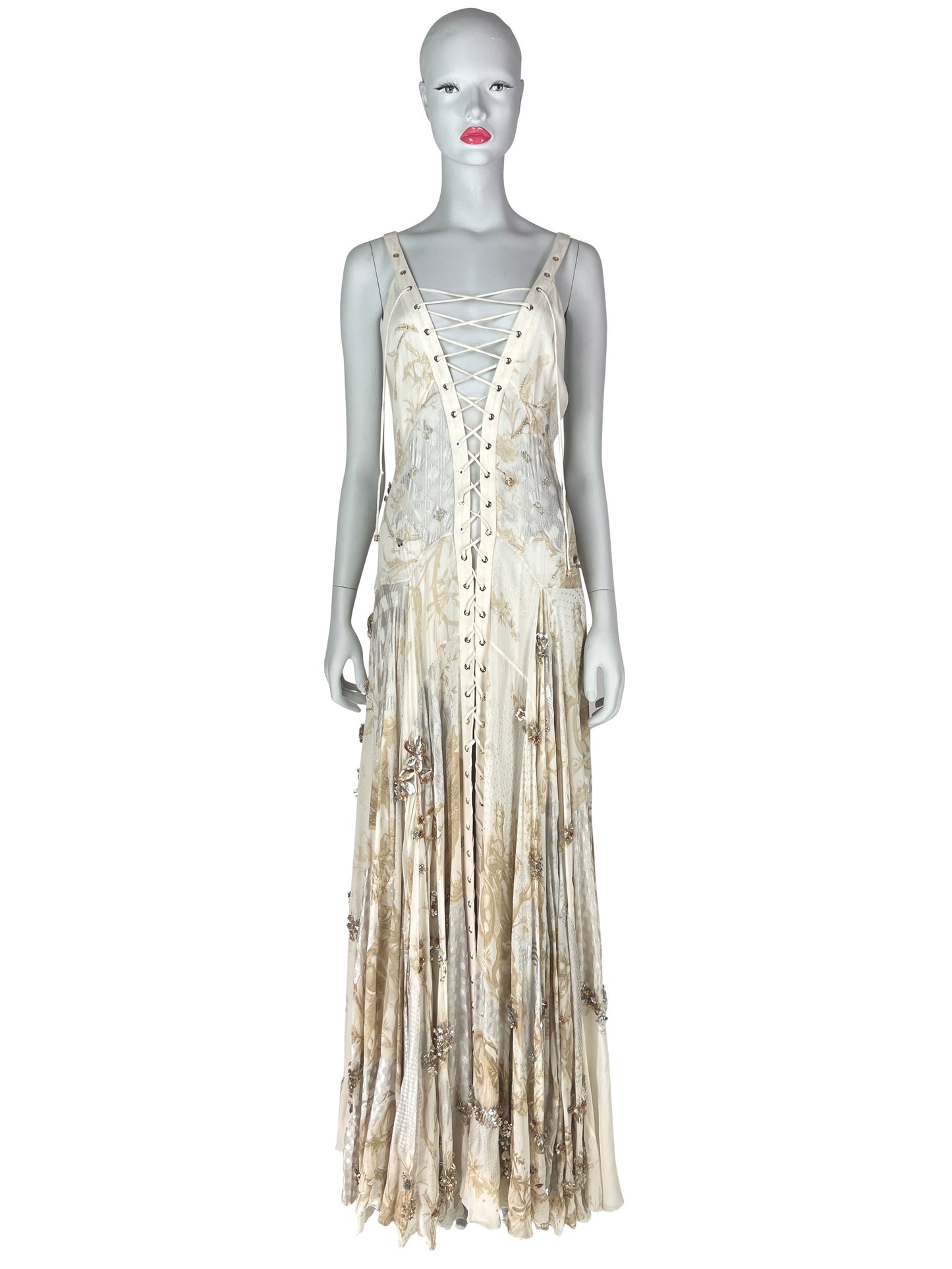 Archival Roberto Cavalli Resort 2015 Embellished Silk Boho Gown