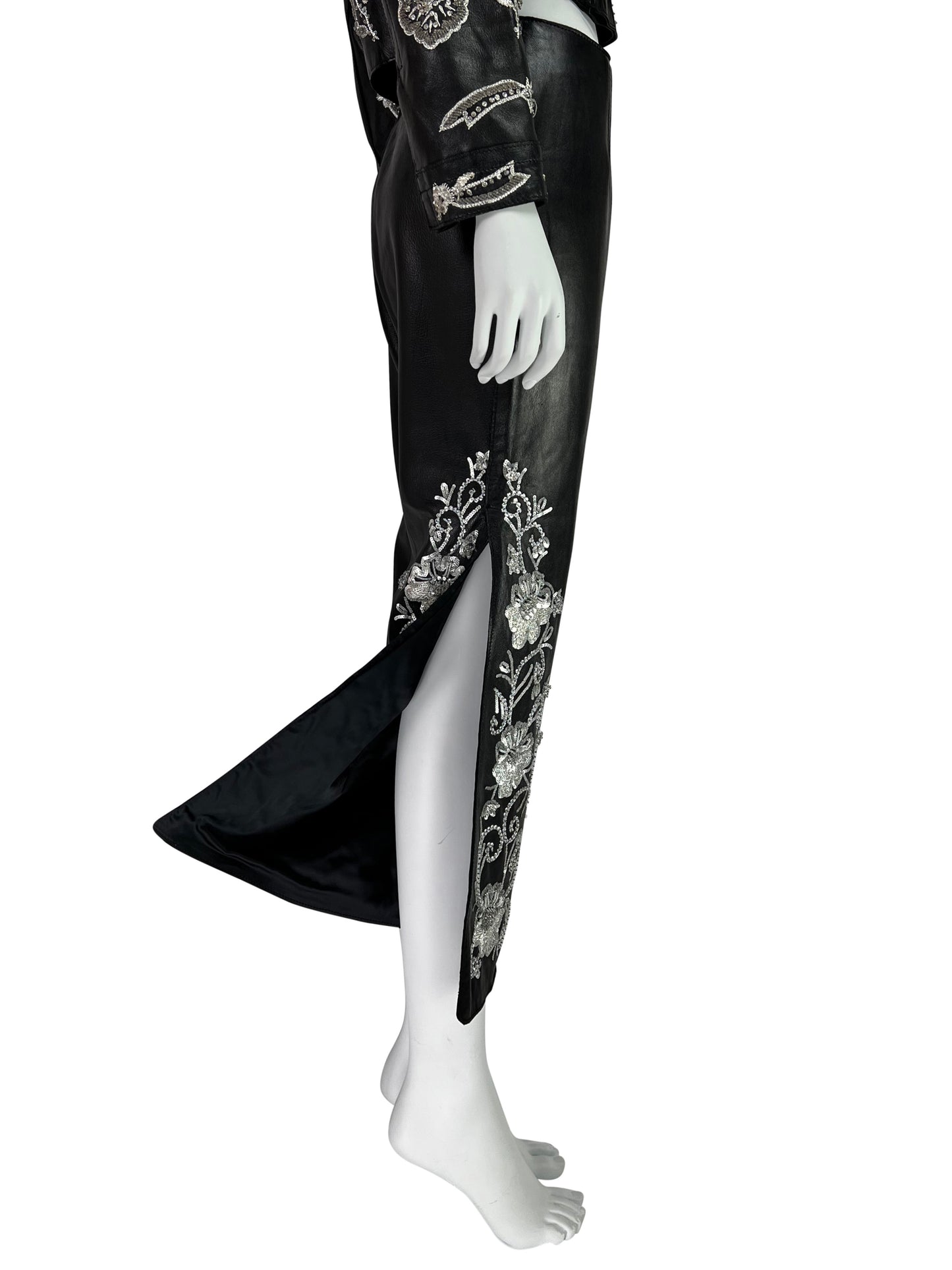 Dolce & Gabbana Spring 2000 Embroidered Leather Jacket