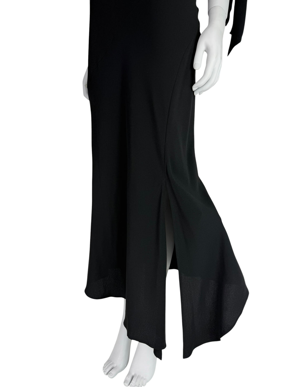 John Galliano Spring 1998 Bias-Cut Draped Black Dress