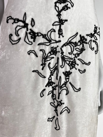 Prada Fall 1997 Beaded Off-white Velvet Dress