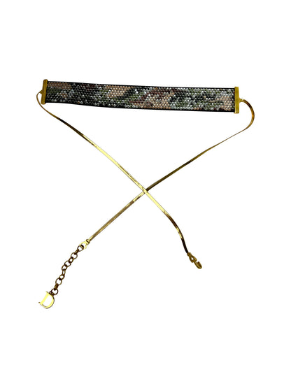 Dior by John Galliano Spring 2001 Crystal Camo Wrap Around Choker