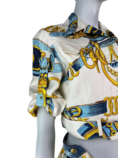 Dior by John Galliano Spring 2000 Equestrian Print Silk Ensemble