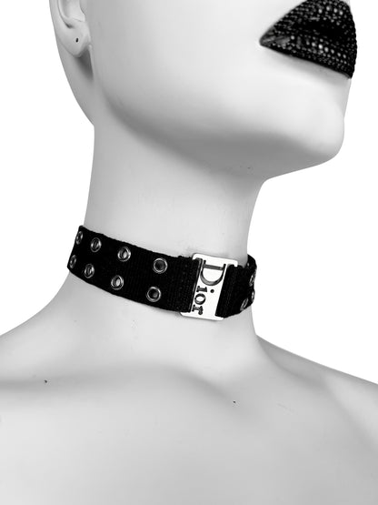 Dior Spring 2002 Street Chic Canvas Choker + Bracelets Jewelry Set