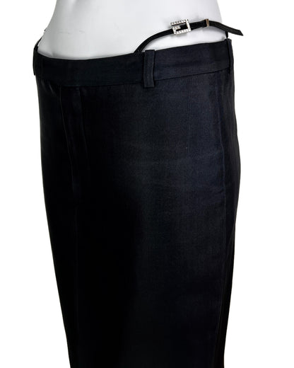 Gucci Spring 1998 Swarovski Logo G-string Silk Pencil Skirt