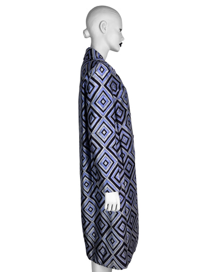 Prada Fall 1996 Diamond Print Coat in Purple