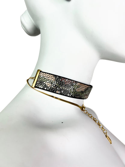 Dior by John Galliano Spring 2001 Crystal Camo Wrap Around Choker