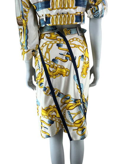 Dior by John Galliano Spring 2000 Equestrian Print Silk Ensemble