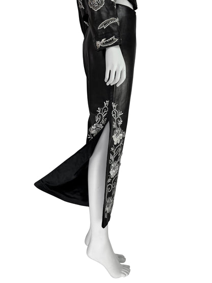 Dolce & Gabbana Spring 2000 Embroidered Leather Capri Pants