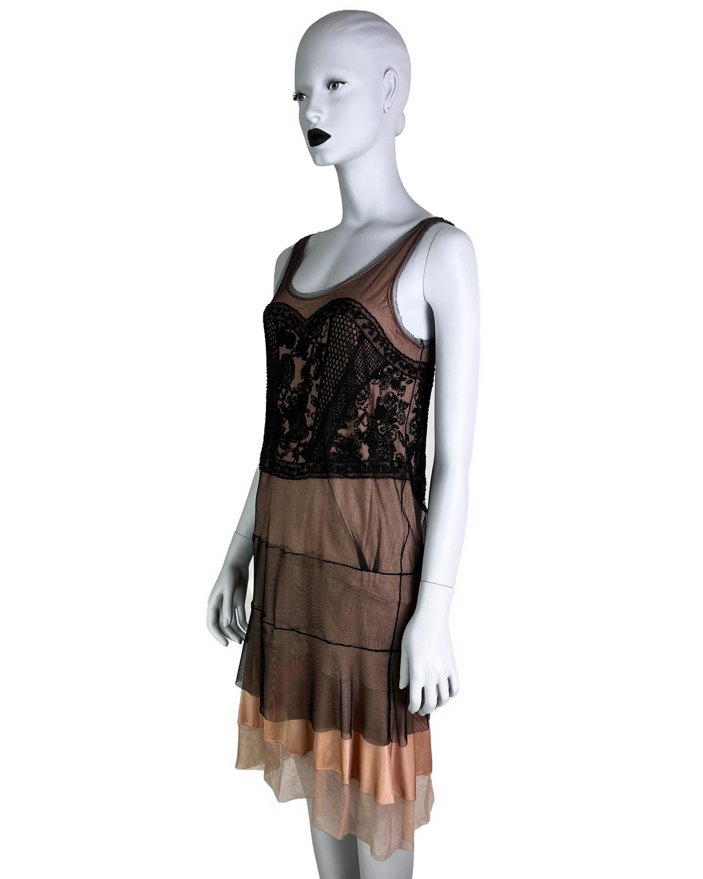 Dior Spring 2006 Embroidered Mesh Silk Mini Dress