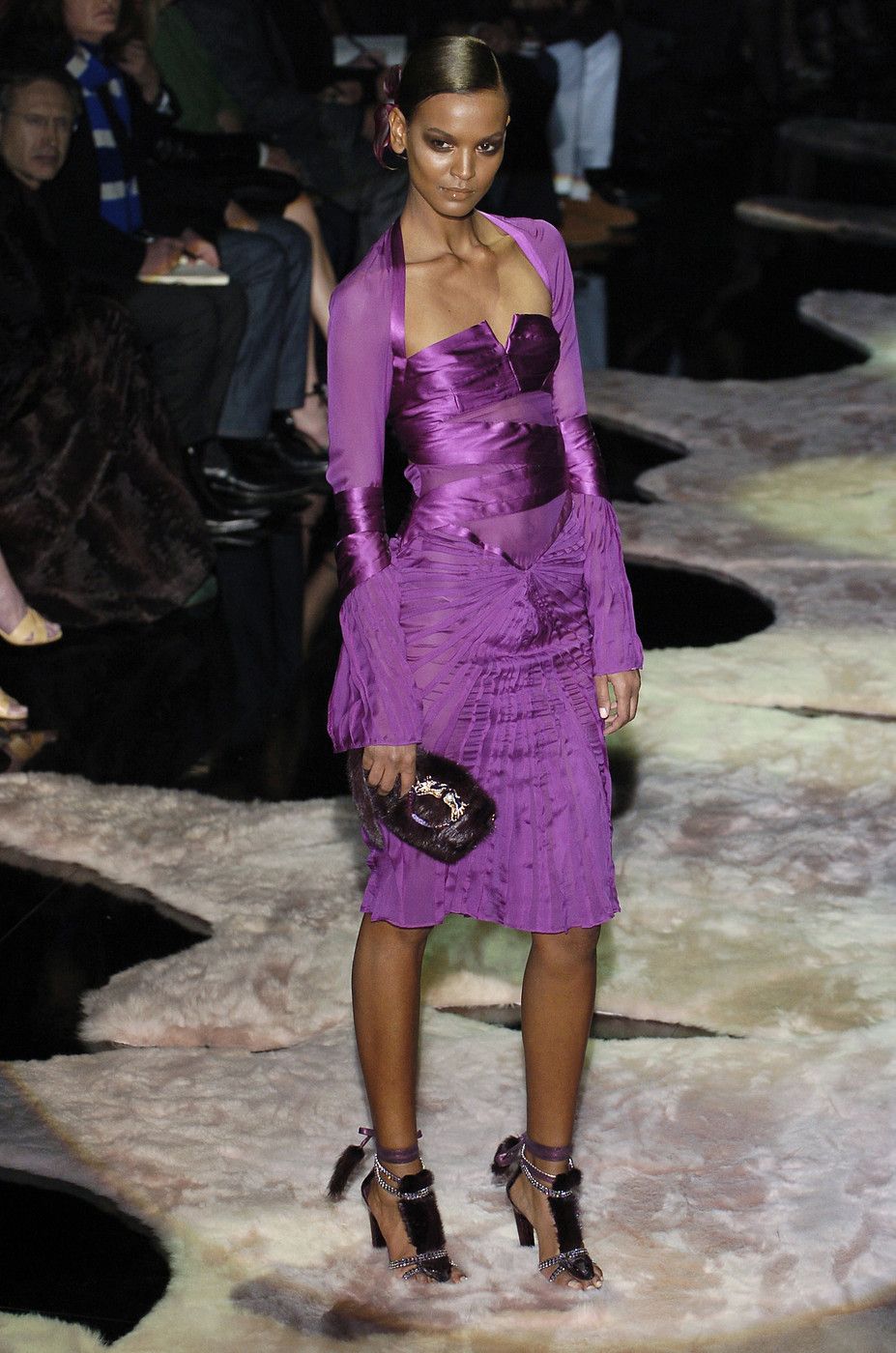 Gucci Fall 2004 Pleated Bondage Silk Dress
