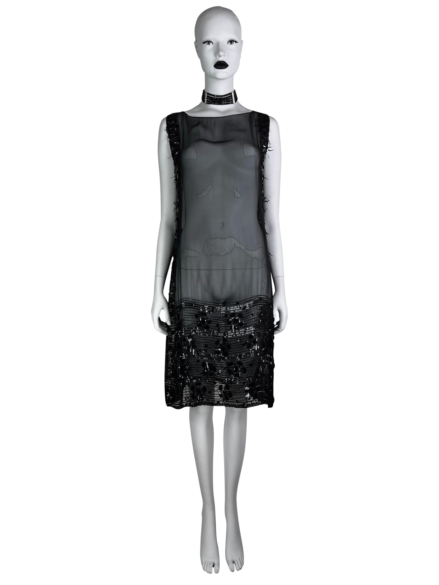Jean-Paul Gaultier Fall 2004 Embellished Silk Chiffon Tunic Dress