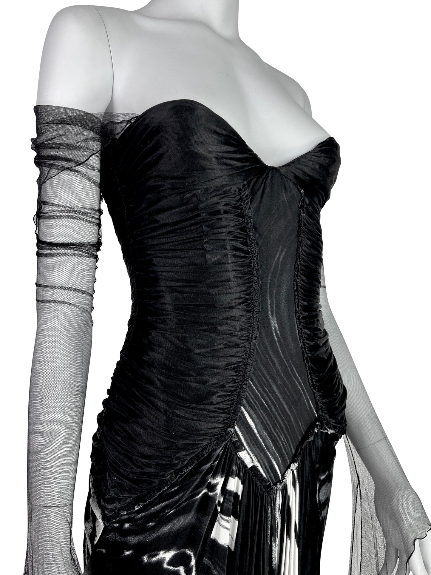 Roberto Cavalli Fall 2003 Black Corseted Dress