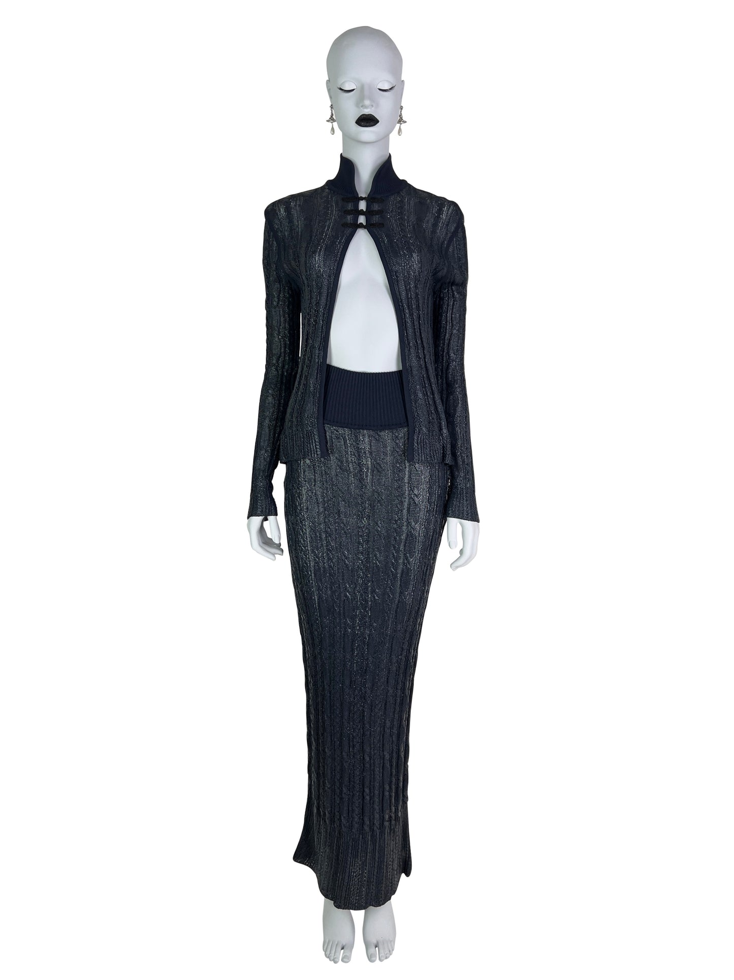 Dior Spring 1999 RTW 3-pieces Rubber Knitted Ensemble
