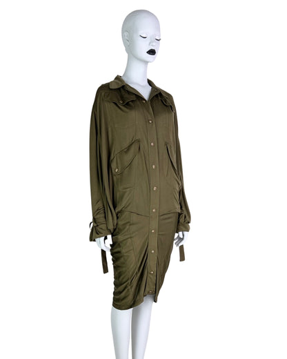 Dior Spring 2003 Silk Khaki Dress