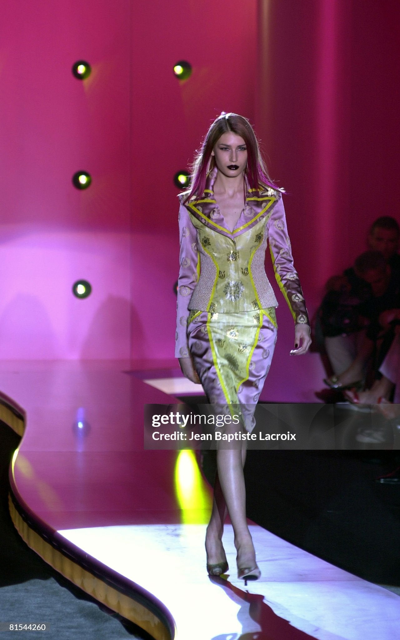 Versace Fall 2002 By Donatella Versace Patchwork Jacquard Skirt Suit