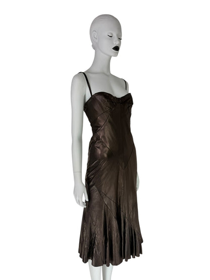 Roberto Cavalli Fall 2003 Leather Midi Dress — Beyoncé Reference