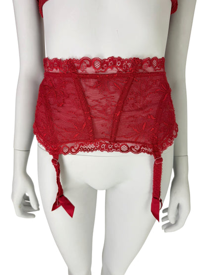 Dior by John Galliano 2003 Red Lace Top & Garter Belt