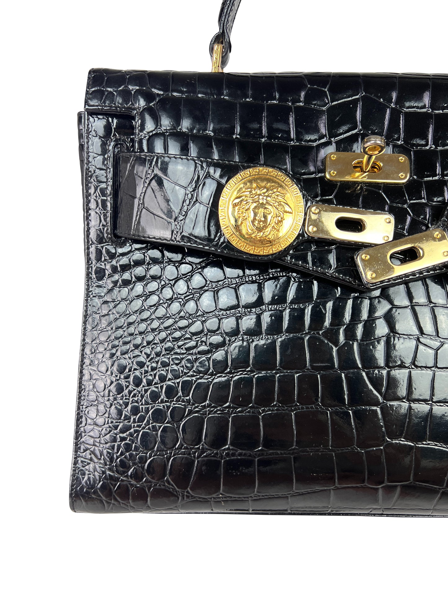 Gianni Versace Fall 1994 Mock Croc Medusa Kelly Satchel — “Princess Diana Handbag”