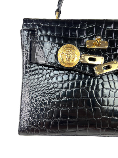 Gianni Versace Fall 1994 Mock Croc Medusa Kelly Satchel — “Princess Diana Handbag”