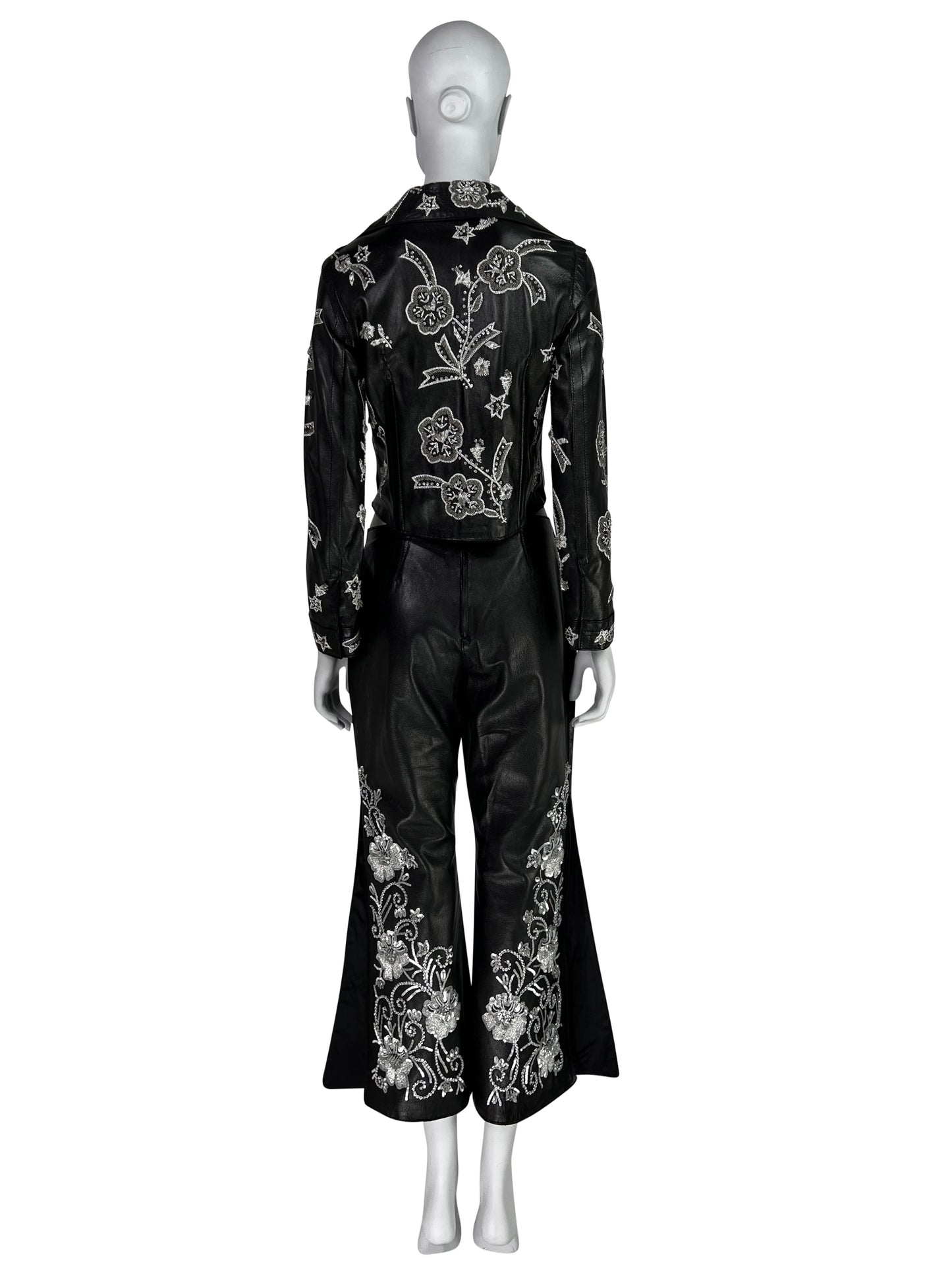 Dolce & Gabbana Spring 2000 Embroidered Leather Capri Pants