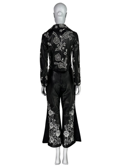 Dolce & Gabbana Spring 2000 Embroidered Leather Capri Pants