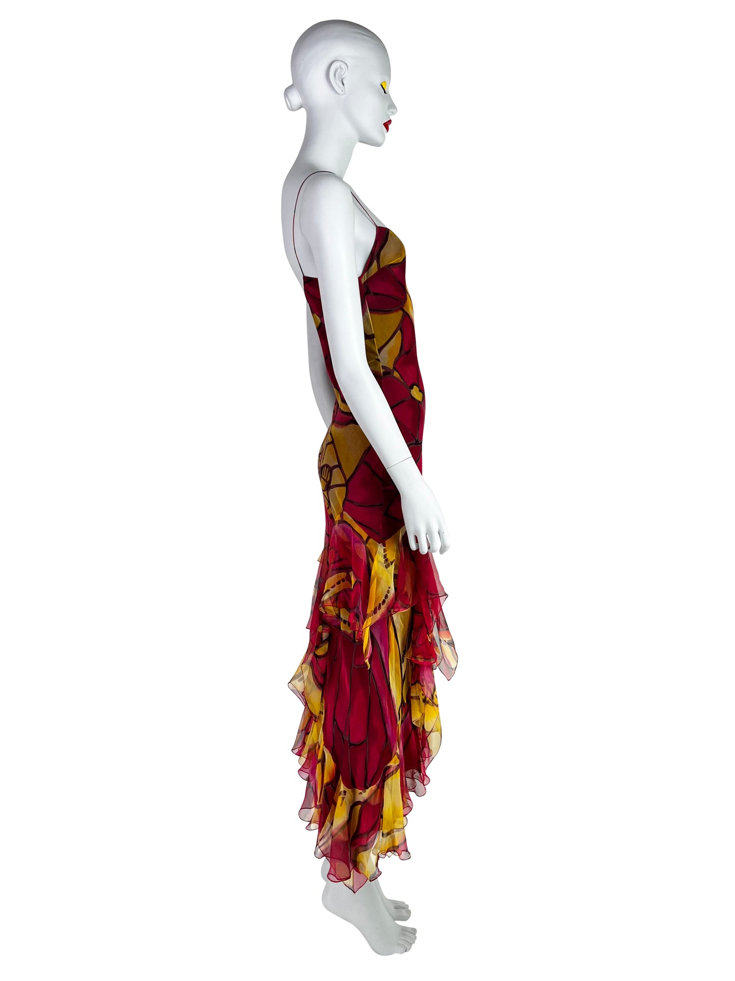 Dior by John Galliano Fall 2000 Stained Glass Bias-Cut Silk Dress