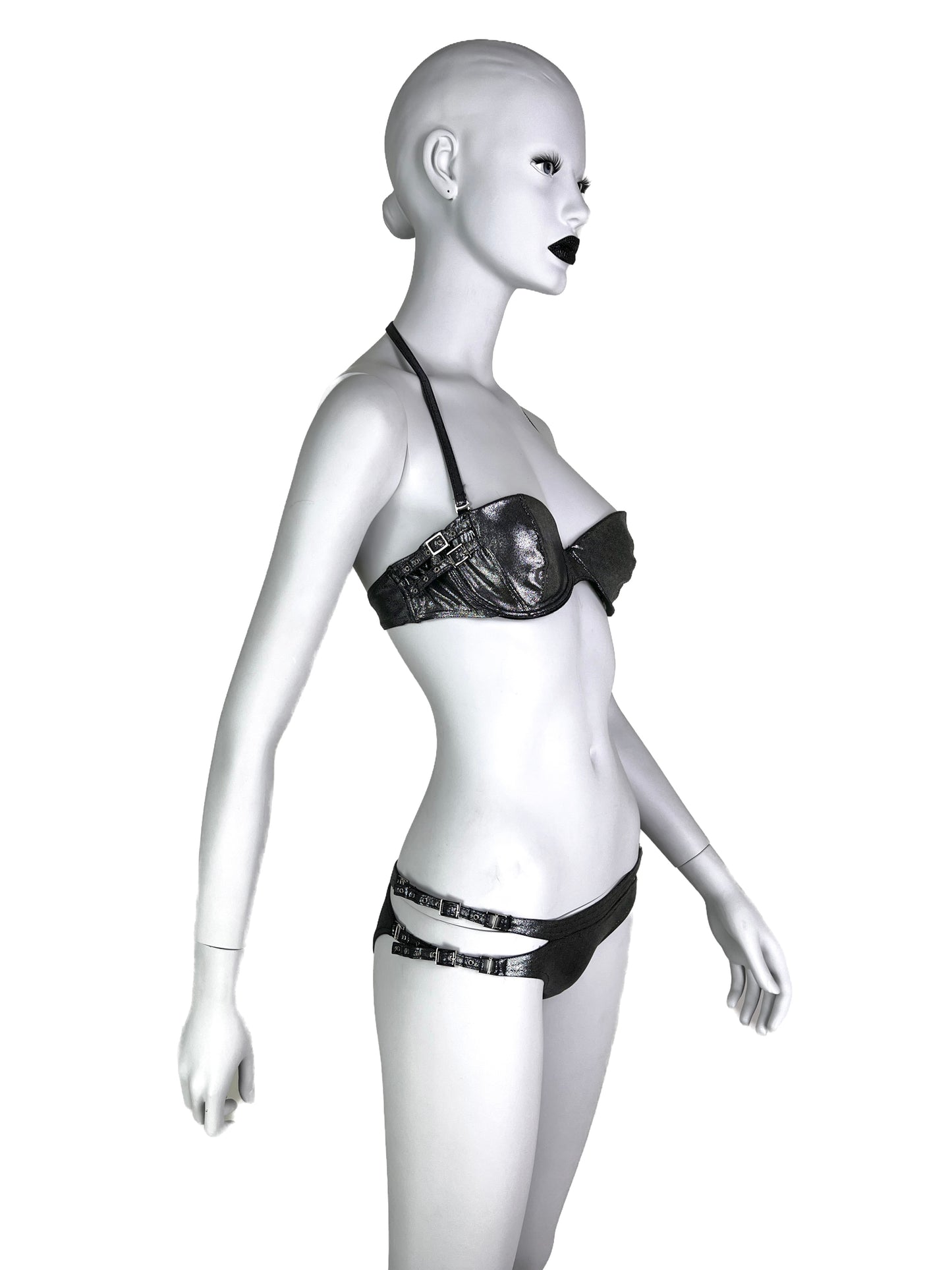 Dior Spring 2004 Metallic Wet Look Cut-Out Bikini