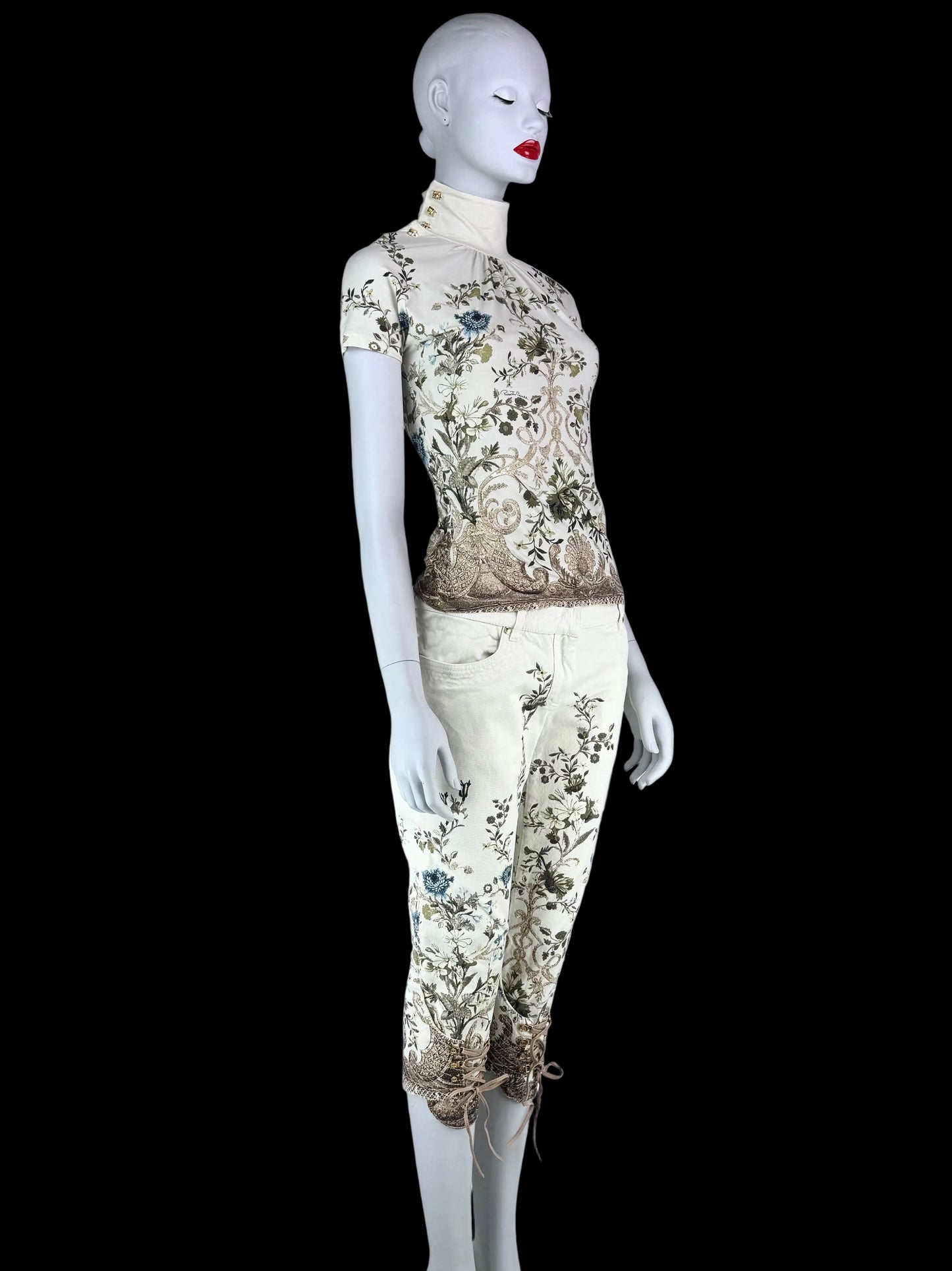 Roberto Cavalli Spring 2006 Floral Shimmer Capri Set