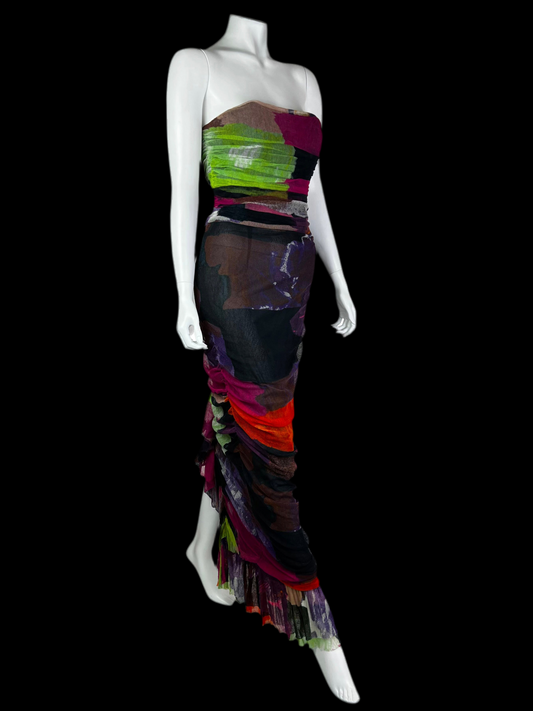 Christian Lacroix Spring 2003 Mesh Ruched Dress