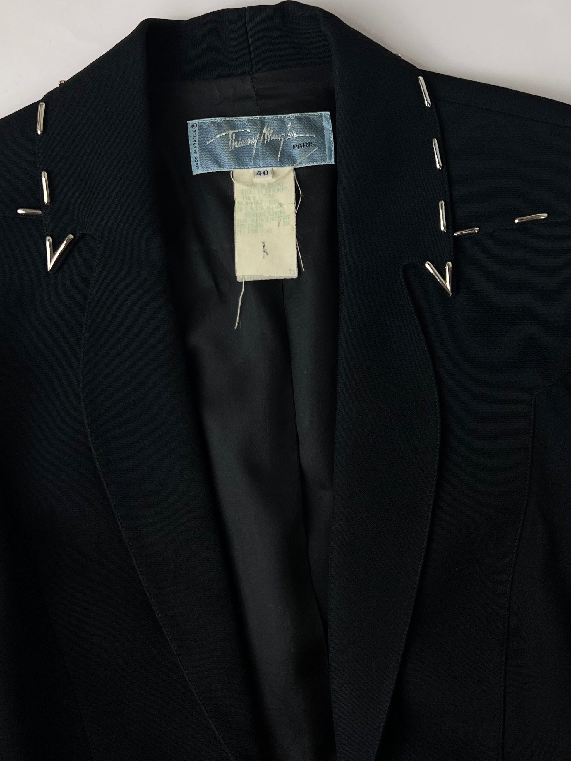 Thierry Mugler Fall 1996 Runway Blazer with Signature Metal