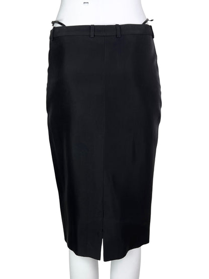 Gucci Spring 1998 Swarovski Logo G-string Silk Pencil Skirt