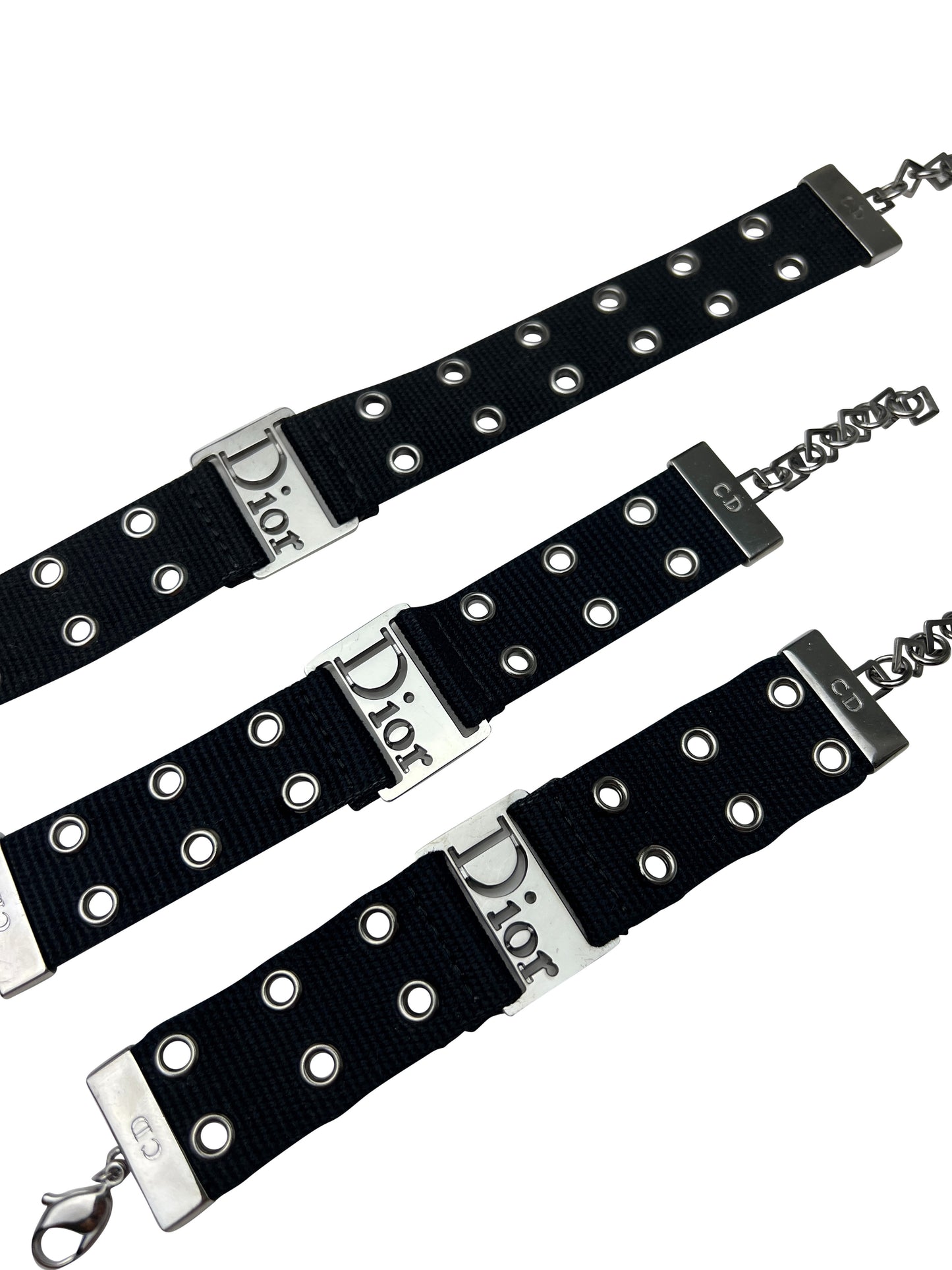 Dior Spring 2002 Street Chic Canvas Choker + Bracelets Jewelry Set