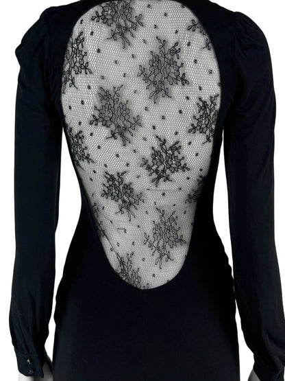 Alexander McQueen Fall 2005 Hitchcock Lace Back Jersey Dress