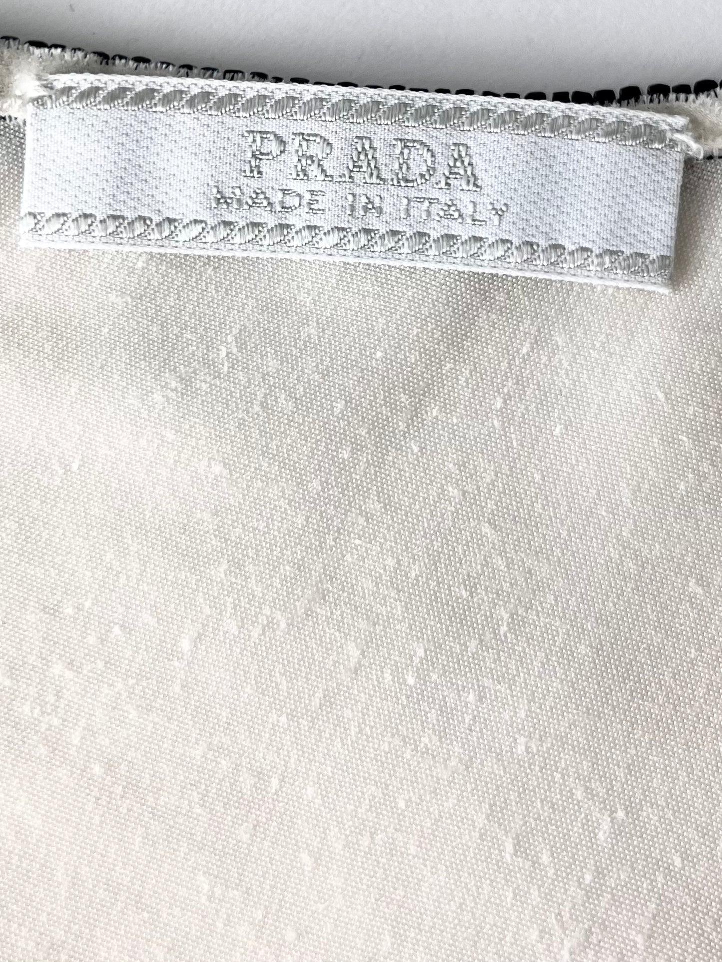 Prada Fall 1997 Beaded Off-white Velvet Dress