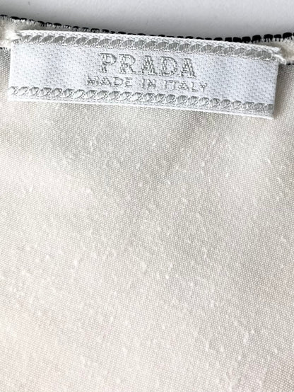 Prada Fall 1997 Beaded Off-white Velvet Dress