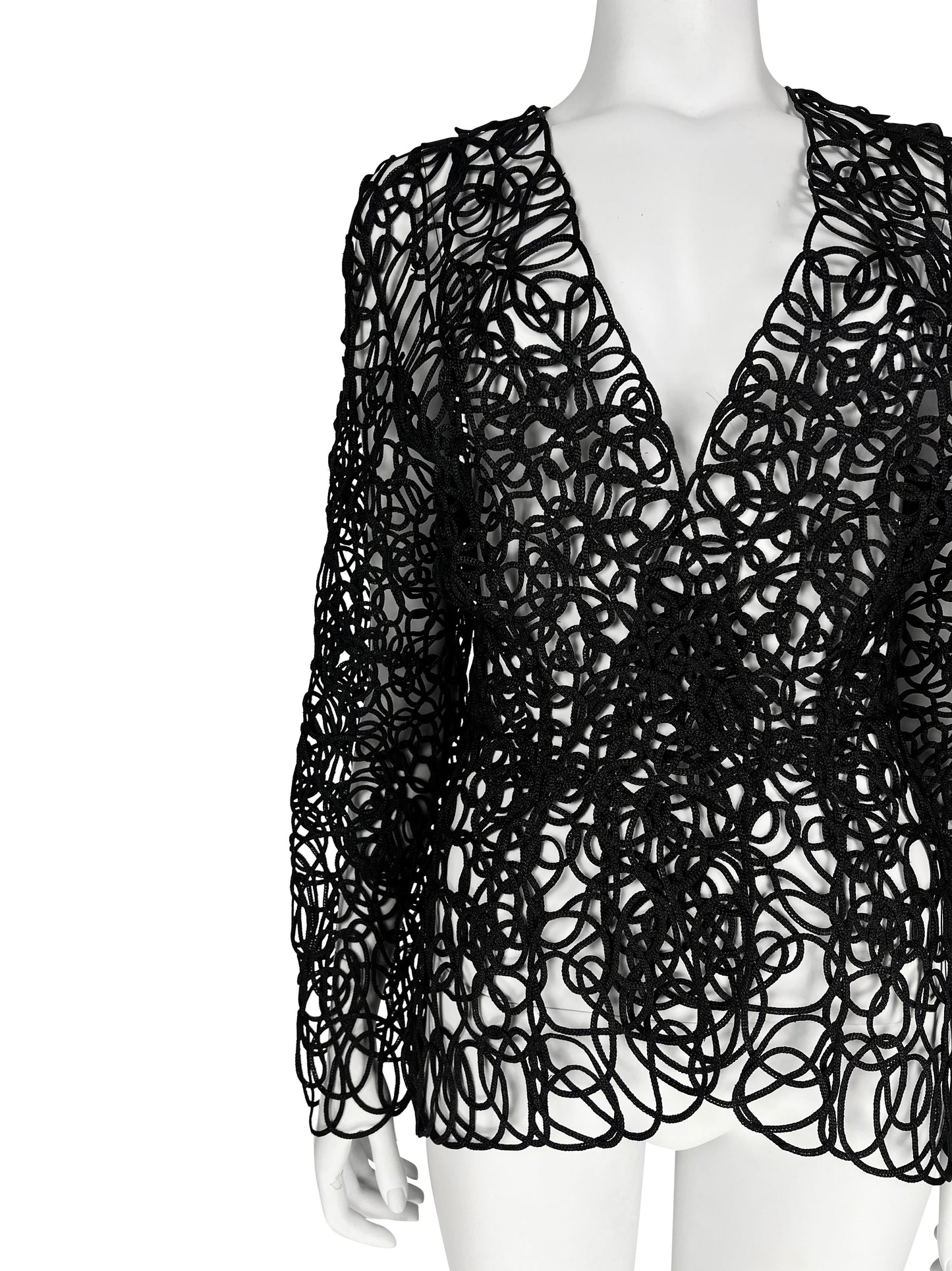 Thierry Mugler Spring 1999 Openwork Corded Lace Blazer