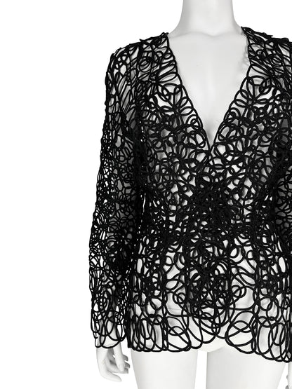 Thierry Mugler Spring 1999 Openwork Corded Lace Blazer