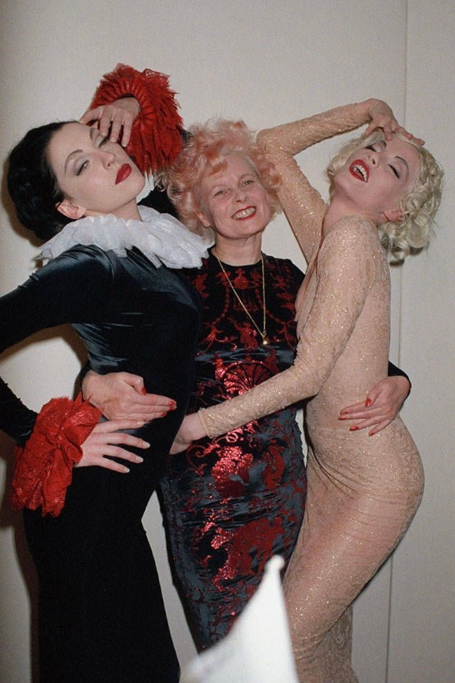 Vivienne Westwood Fall 1990 “Portrait Collection” Foiled “Boulle” Printed Velvet Bodycon Dress