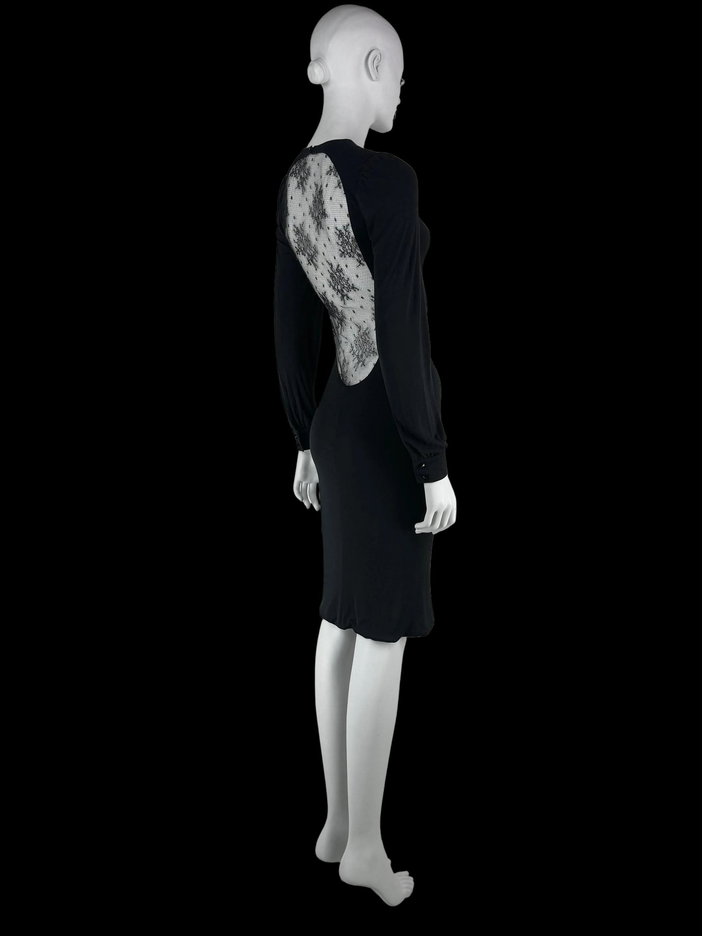 Alexander McQueen Fall 2005 Hitchcock Lace Back Jersey Dress