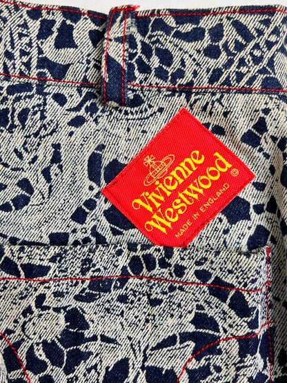 Vivienne Westwood Fall 1992 “Always on Camera” Printed Lace Screen Denim Set