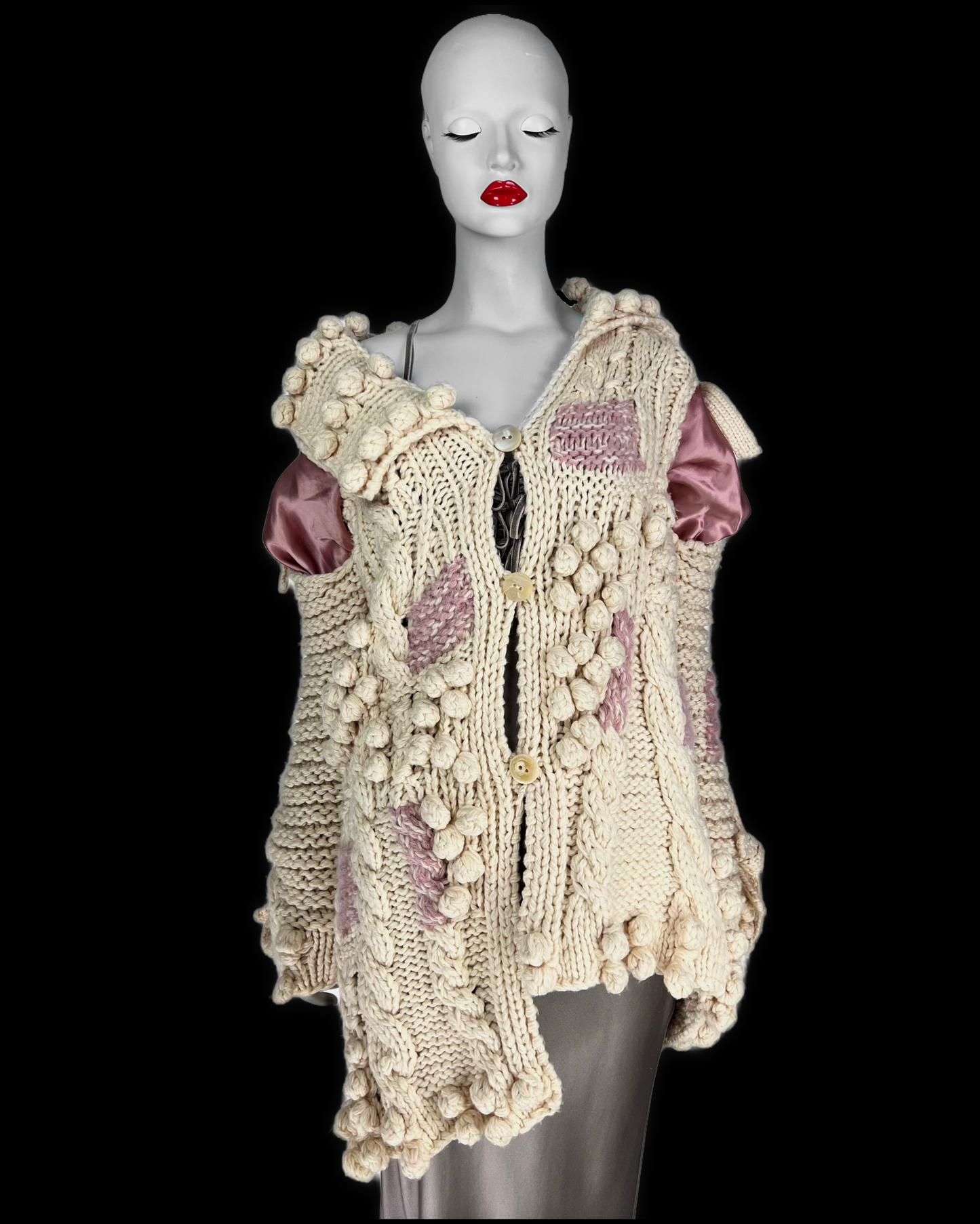 Dior by John Galliano Fall 2000 Oversized Asymmetrical Knitted Cardigan