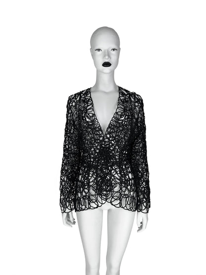 Thierry Mugler Spring 1999 Openwork Corded Lace Blazer