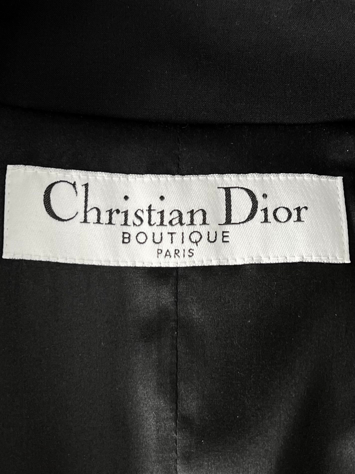 Dior by John Galliano Spring 2004 Black Suit with Silver Logo Coins