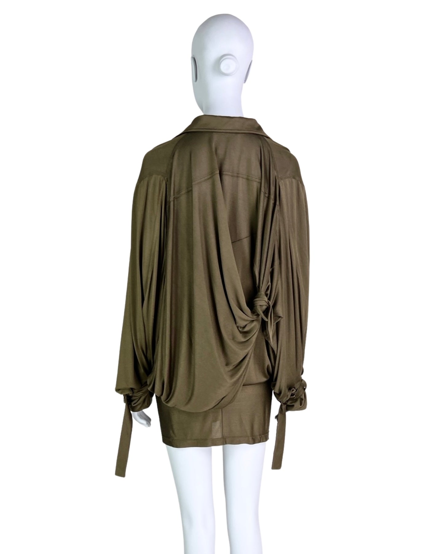 Dior Spring 2003 Silk Khaki Dress